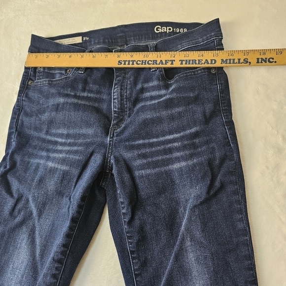 Gap 1969 Jeans 31P Resolution Slim Straight Leg Dark Wash Denim - Picture 5 of 12